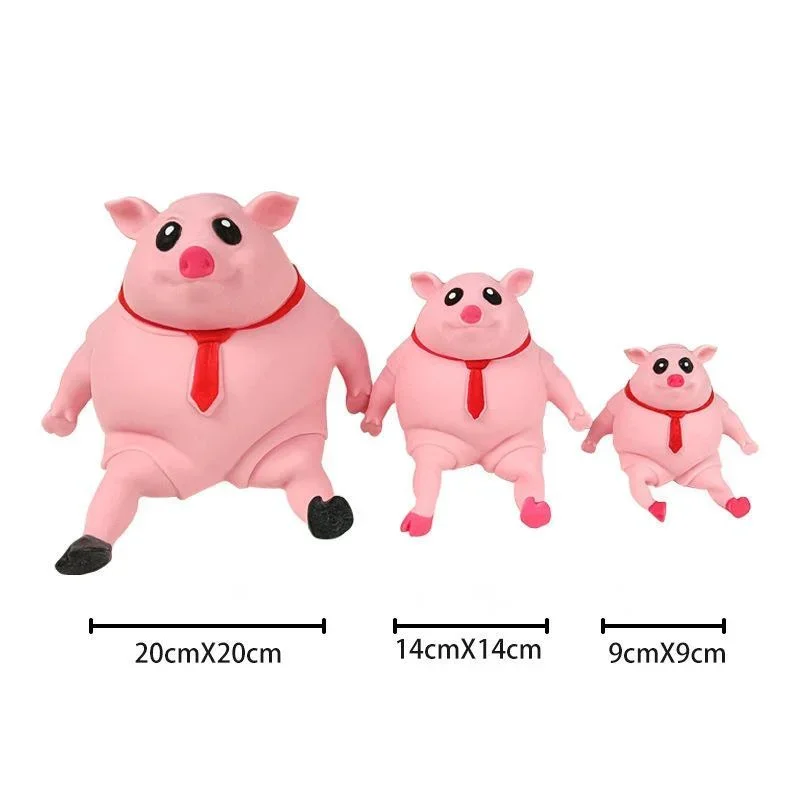 Squishy Pig Elastic Antistress Decompression Animal Toy Creative Anti-stress Pig Strech Dolls Elastic Toy Kid Birthday Xmas Gift