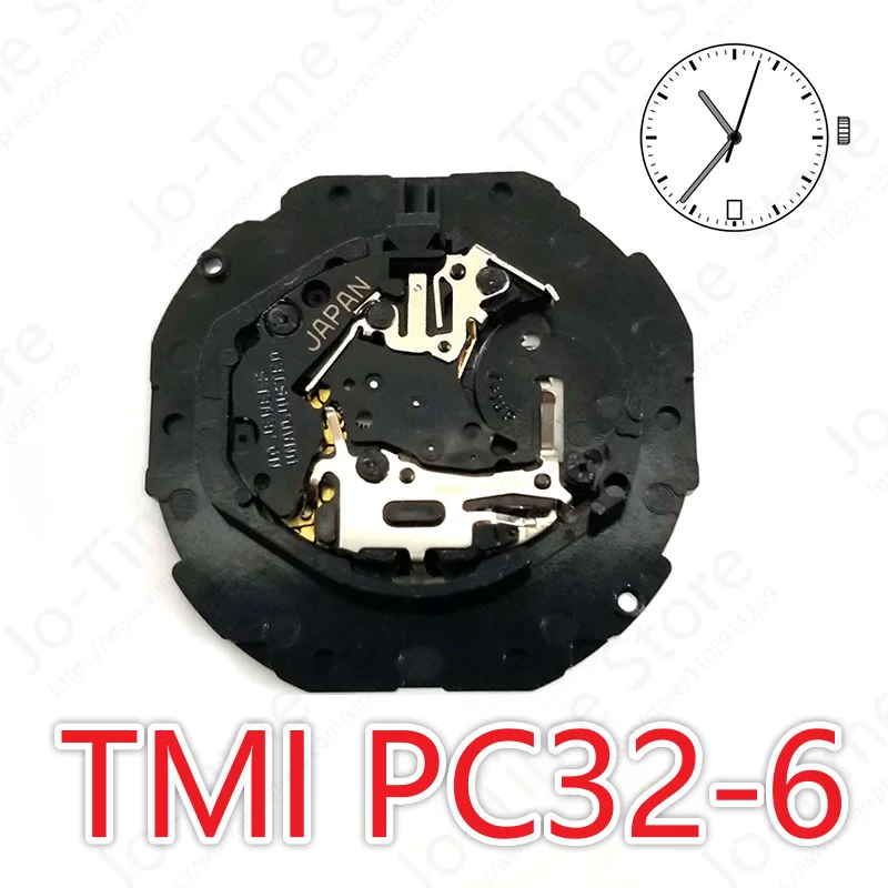 PC32 การเคลื่อนไหว Tmi Pc32a-6 การเคลื่อนไหวควอตซ์ Japan Movement การเคลื่อนไหวมาตรฐานพร้อมวันที่ 3 มือพร้อมวันที่