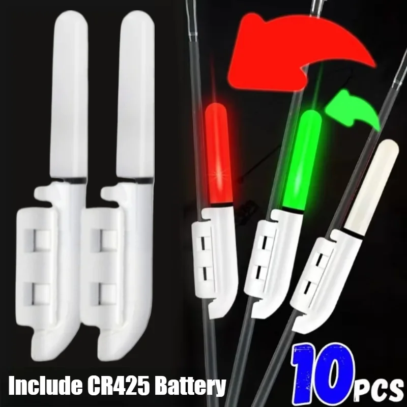 Caña electrónica de pesca LED extraíble, resistente al agua, luz luminosa con batería CR425, aparejos flotantes, accesorios de pesca en roca nocturna