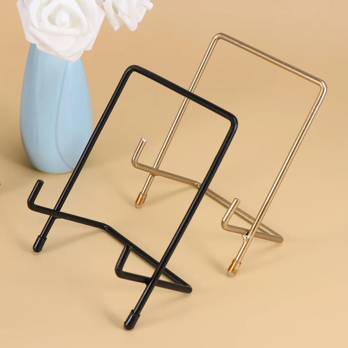3pcs Geometric Iron Storage Rack Desktop Organizer Stand For Book Journal Dish Corrosion Resistant Home Office Wedding