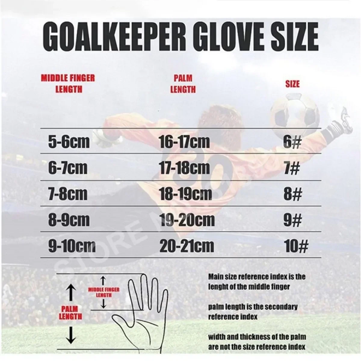 Goalkeeper Gloves Strong Grip for Soccer Goalie Goalkeeper Gloves with Size 6/7/8/9/10 Football Gloves for Kids Youth and Adult