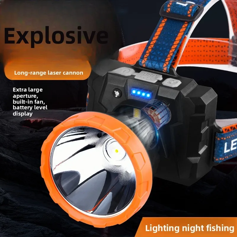 كشافات ومروحة خارجية 2 في 1 - مصباح LED عالي السطوع، مستشعر حركة، محمول طويل العمر للصيد الليلي #1