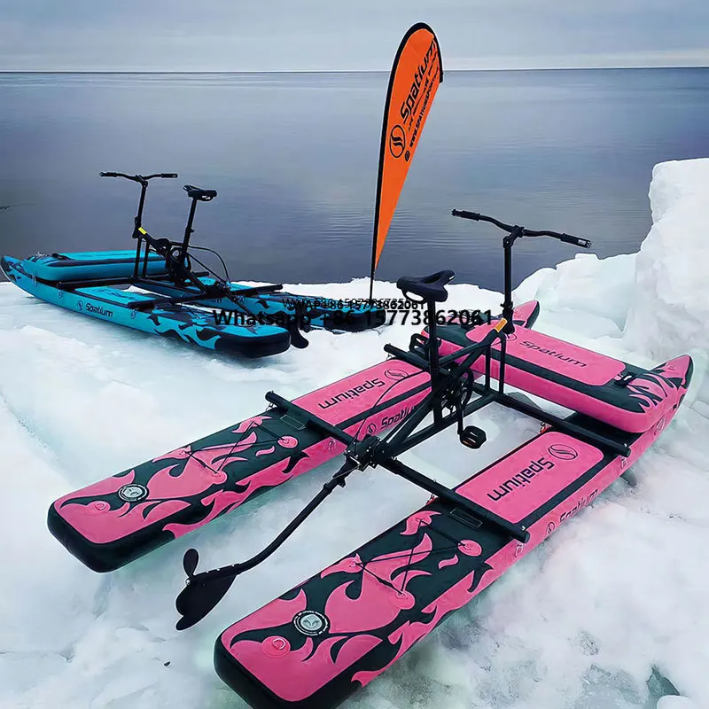 

Надувные водные велосипеды Spatium Hydro Sea Bike с педальным приводом, спортивные понтонные лодки для рыбалки с аксессуарами, в продаже