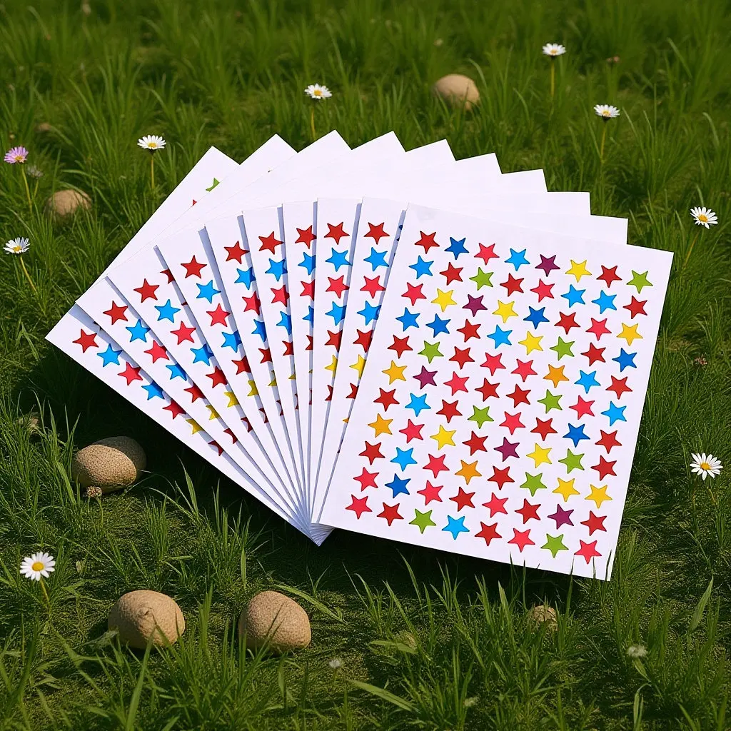 

10Pcs Reward Star Sticker Sheets Assorted Colors Essential for Incentive Charts Progress Tracking Classroom DIY