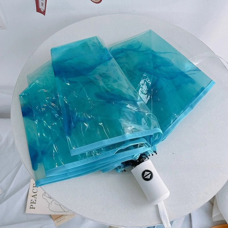 Transparent Aquarium Ocean Straight Handle Umbrella Folding Children Adult Universal Jellyfish Whale Photography Prop Umbrella - view 3