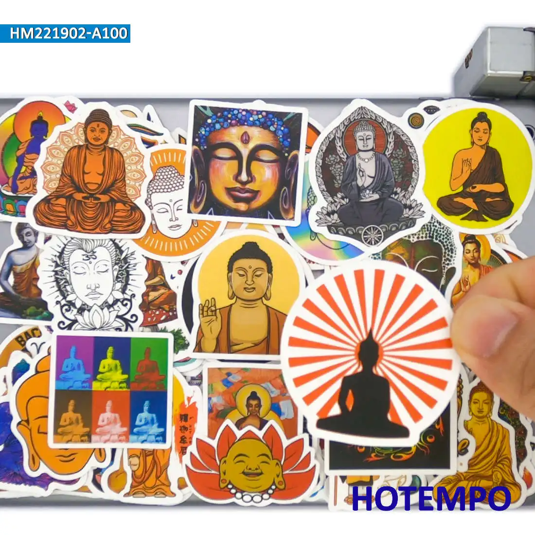 20/30/50/100Pieces Buddha Chakra Namaste Art Graffiti Buddhism Stickers for Notebooks Luggage Bike Car Phone Laptop Sticker Toys