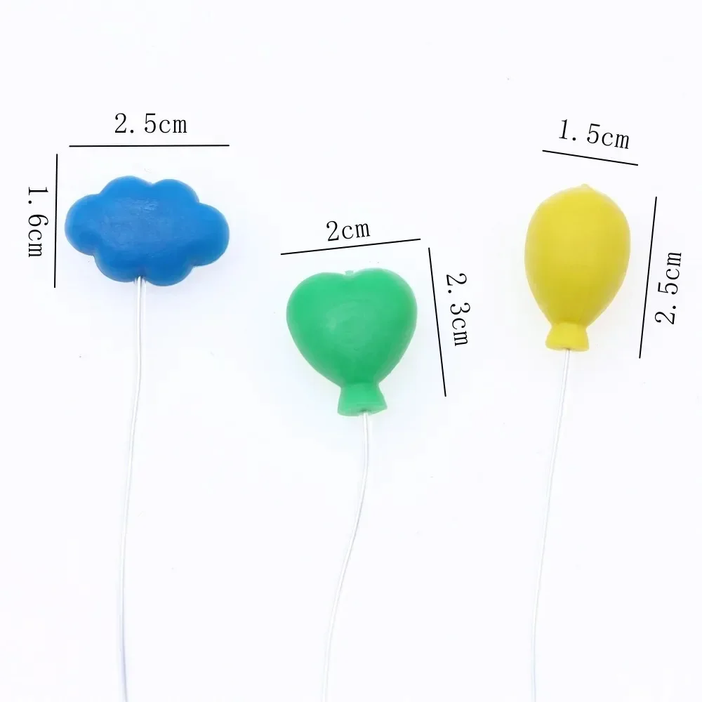 6Pcs Miniature Cloud Love Balloon Decor, Fairy Garden Supplies, Party Cake Topper Ornaments for Wedding Shower Birthday