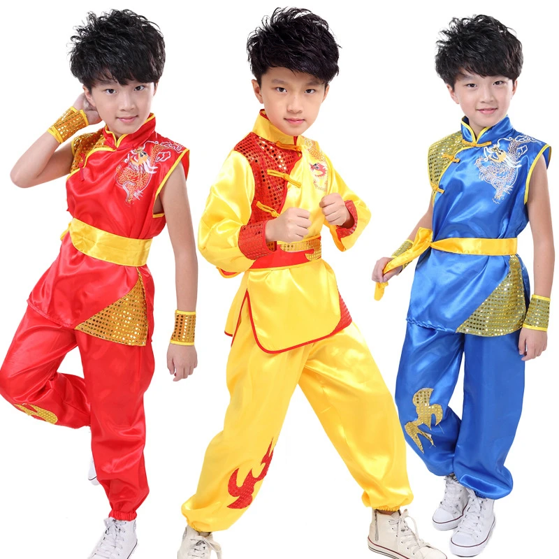 

Spring Summer New Child Martial Arts Costumes Baby Outfit Set Chinese Kung Fu Suit Stage Boys Tai Chi Girls Wushu Kids Clothes