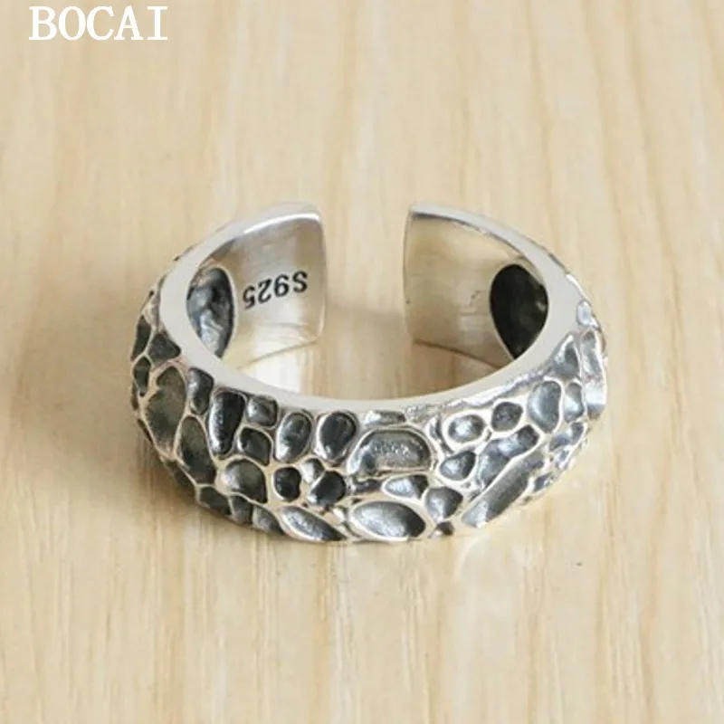 

BOCAI S925 Silver Personalized Retro Punk Rock Ring Men's Gift