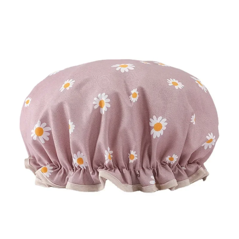 Women Hair Cap Hat Supplies Bathroom Double Layer Shower Waterproof Thick Cover Accessories