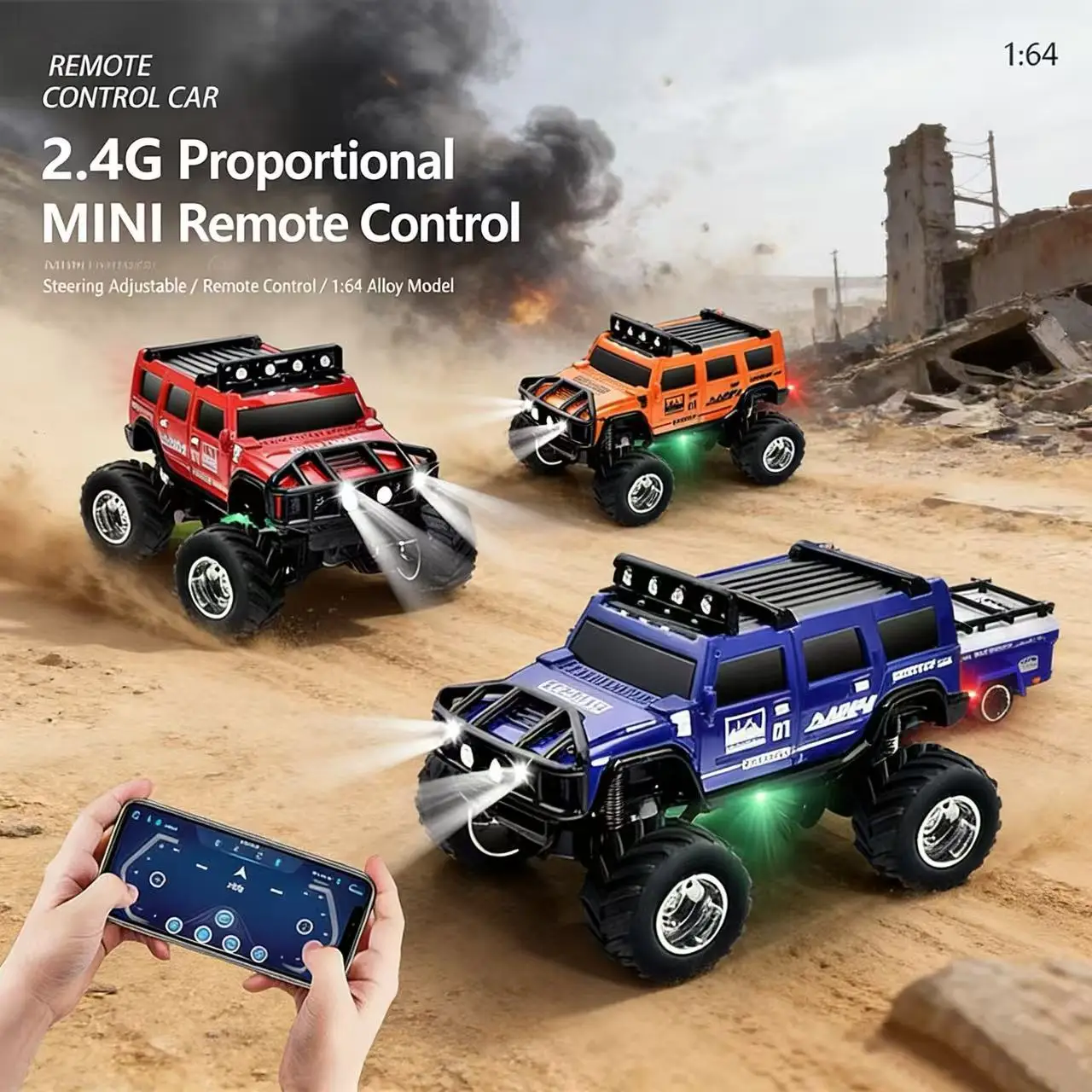 

Новая настольная радиоуправляемая машинка 2026 года | Детская радиоуправляемая машинка-грузовик 1:64 с двумя режимами работы и частотой 2.4G | Детская игрушечная машинка из сплава металлов Cruise Co.