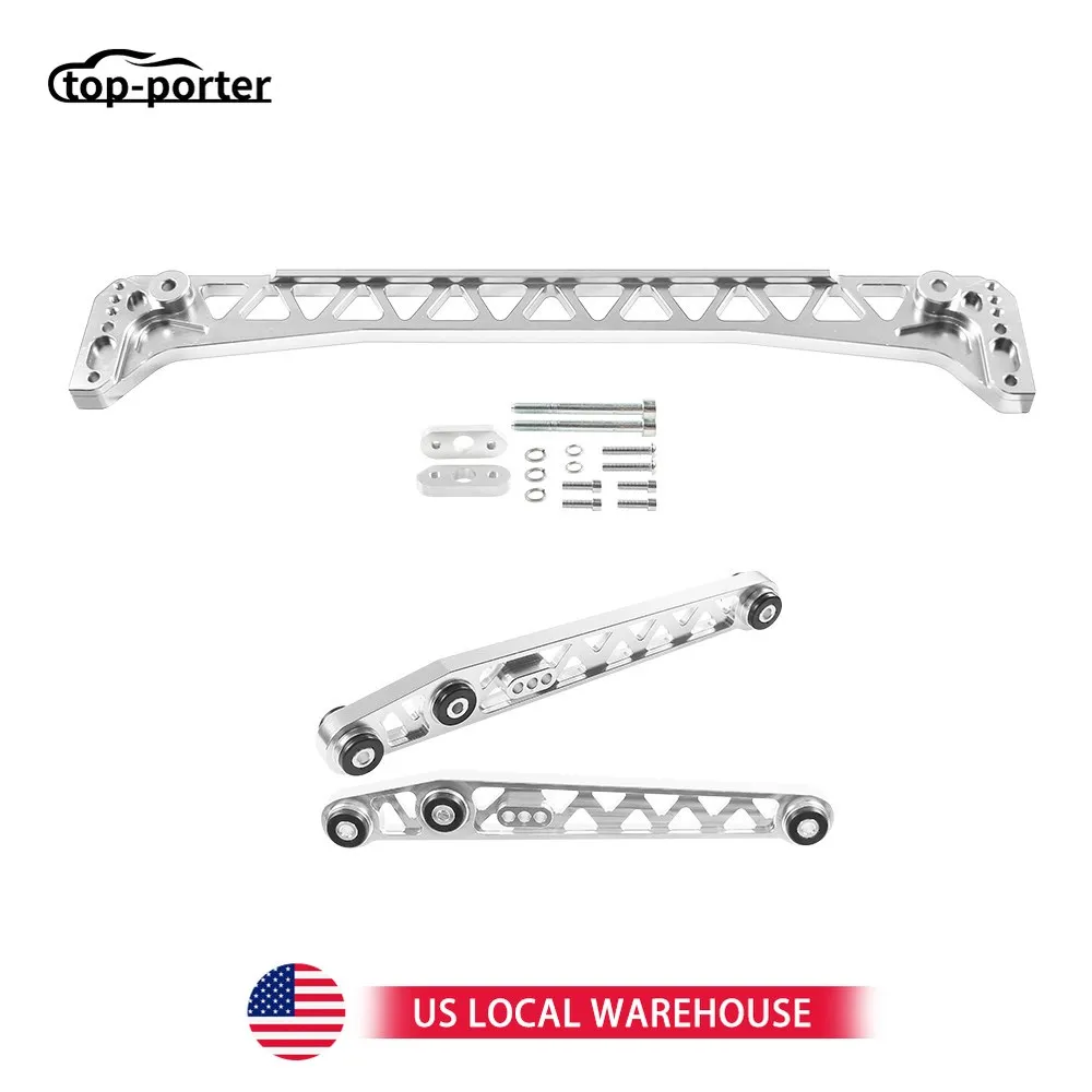 Brazo de control inferior trasero Billet LCA + soporte de submarco compatible con brazo de control y accesorios Honda Civic EK 1996-2000