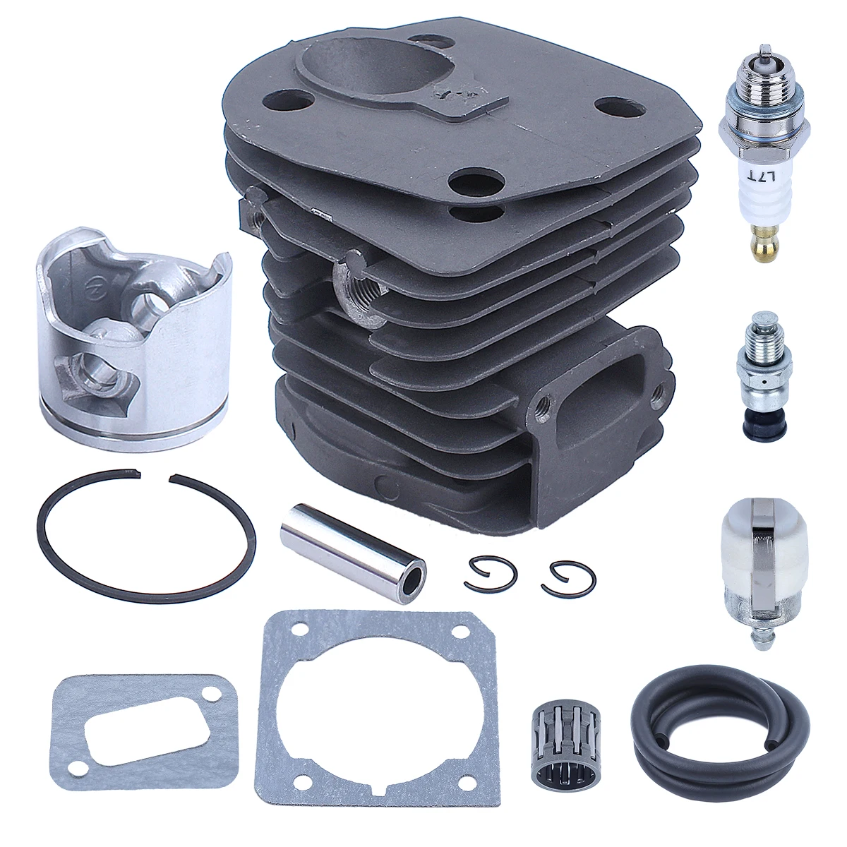 44mm Cylinder Piston Ring Kit For Husqvarna 350 346 351 353 Chainsaw Replace 503869971 w Decompression Valve Fuel Filter Gasket