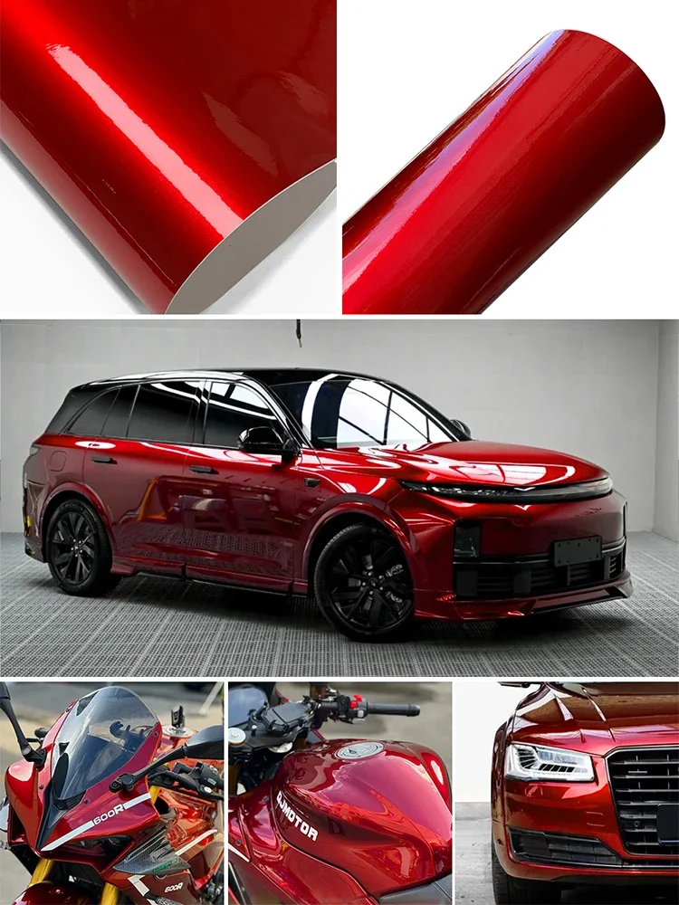 Envoltório de carro vinil à prova dwaterproof água filme alto brilho auroral vermelho mudança de cor