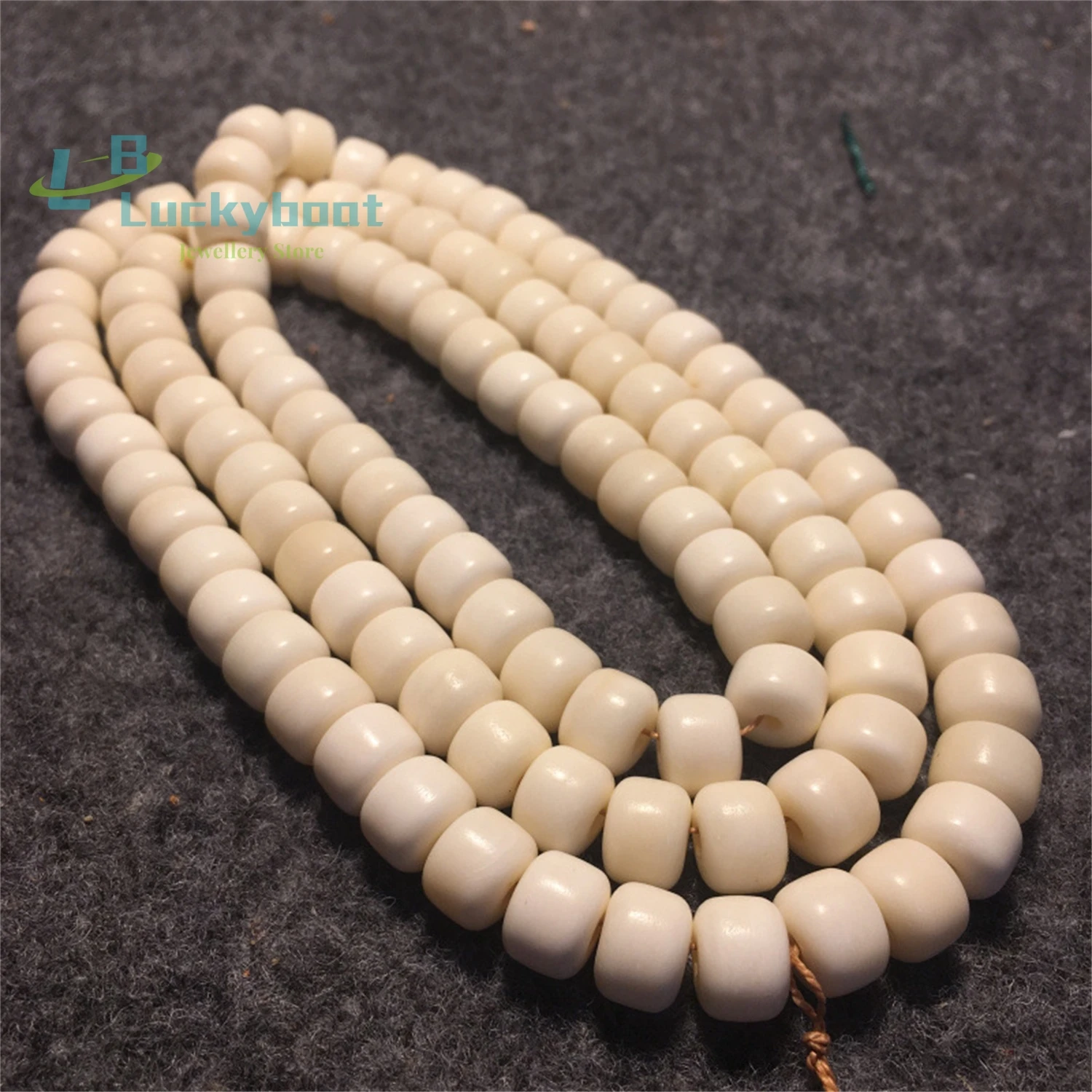 Natural Tibetan Oil Moisturizing Deer Bone 108 Barrel Beads Bracelet Jewelry Beads White Camel Bone Vintage Men's and Women's St