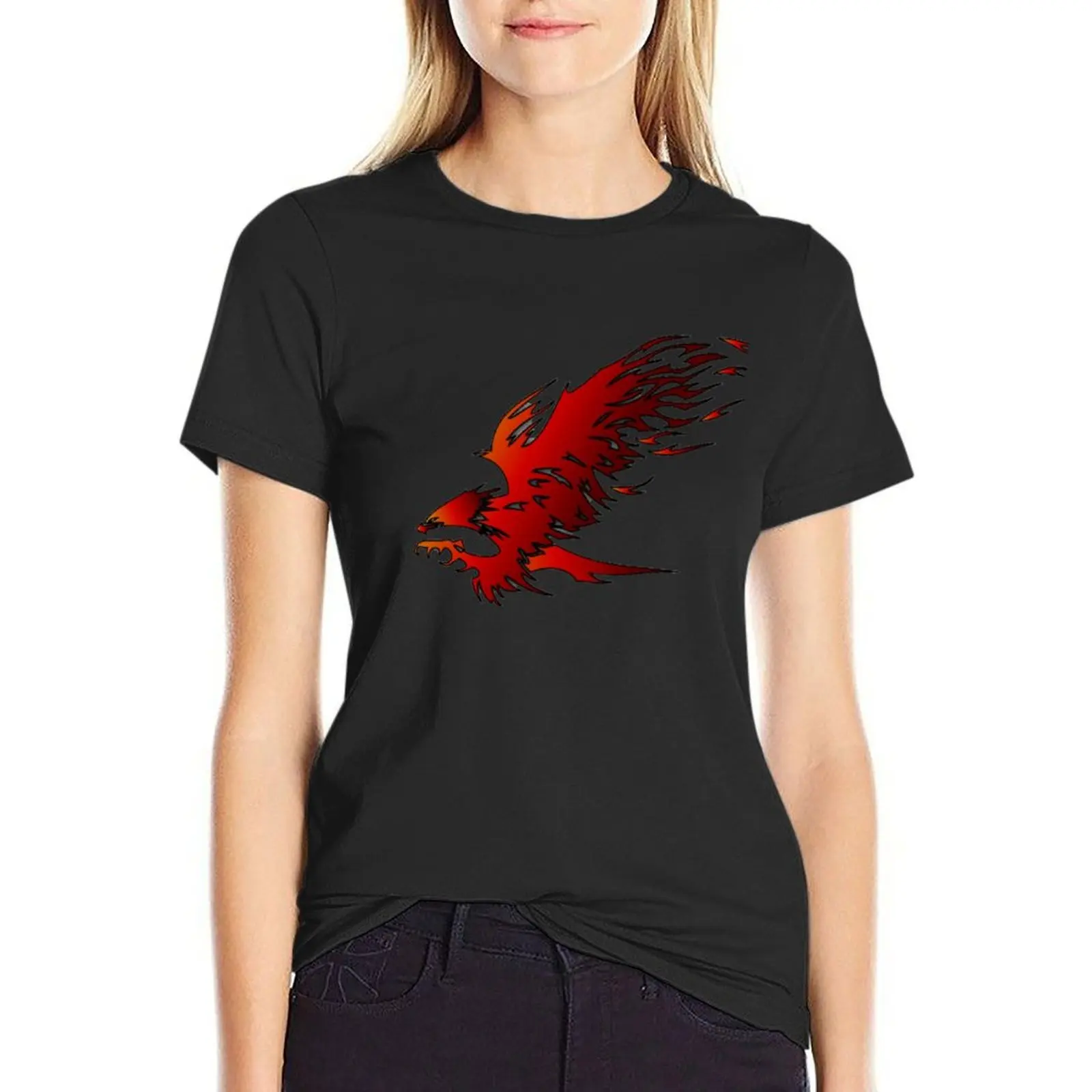 Red Eagle T-Shirt summer top kawaii clothes black t-shirts for Women