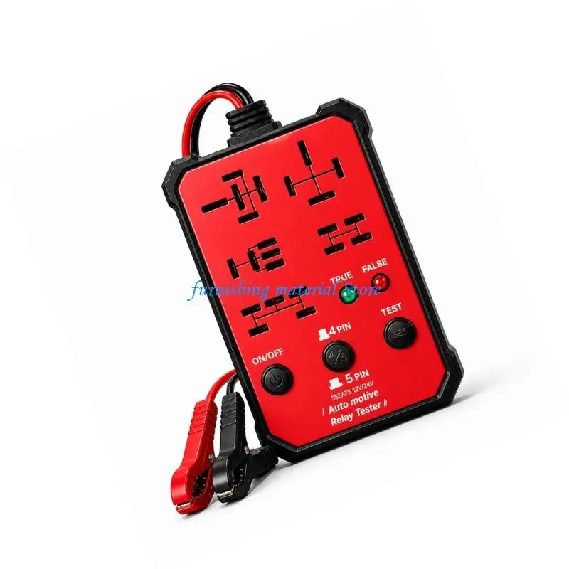 Y5GD Car Electrical Tester 4 Pin 5 Pin 12V 24V with Battery Cable, Five Tool for Vehicle Fault Diagnosis Needs