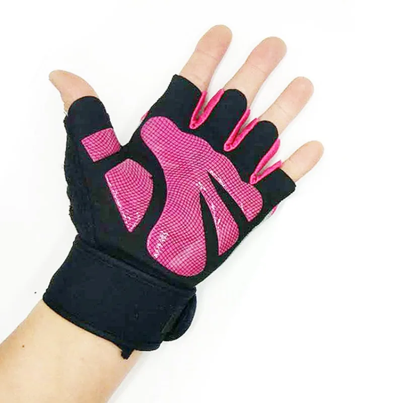 في الهواء الطلق كمال الاجسام الرياضة رياضة قفازات المعصم التفاف الوزن اللياقة البدنية الرجال قفازات نصف اصبع تنفس المضادة للانزلاق دعم قفازات نسائية