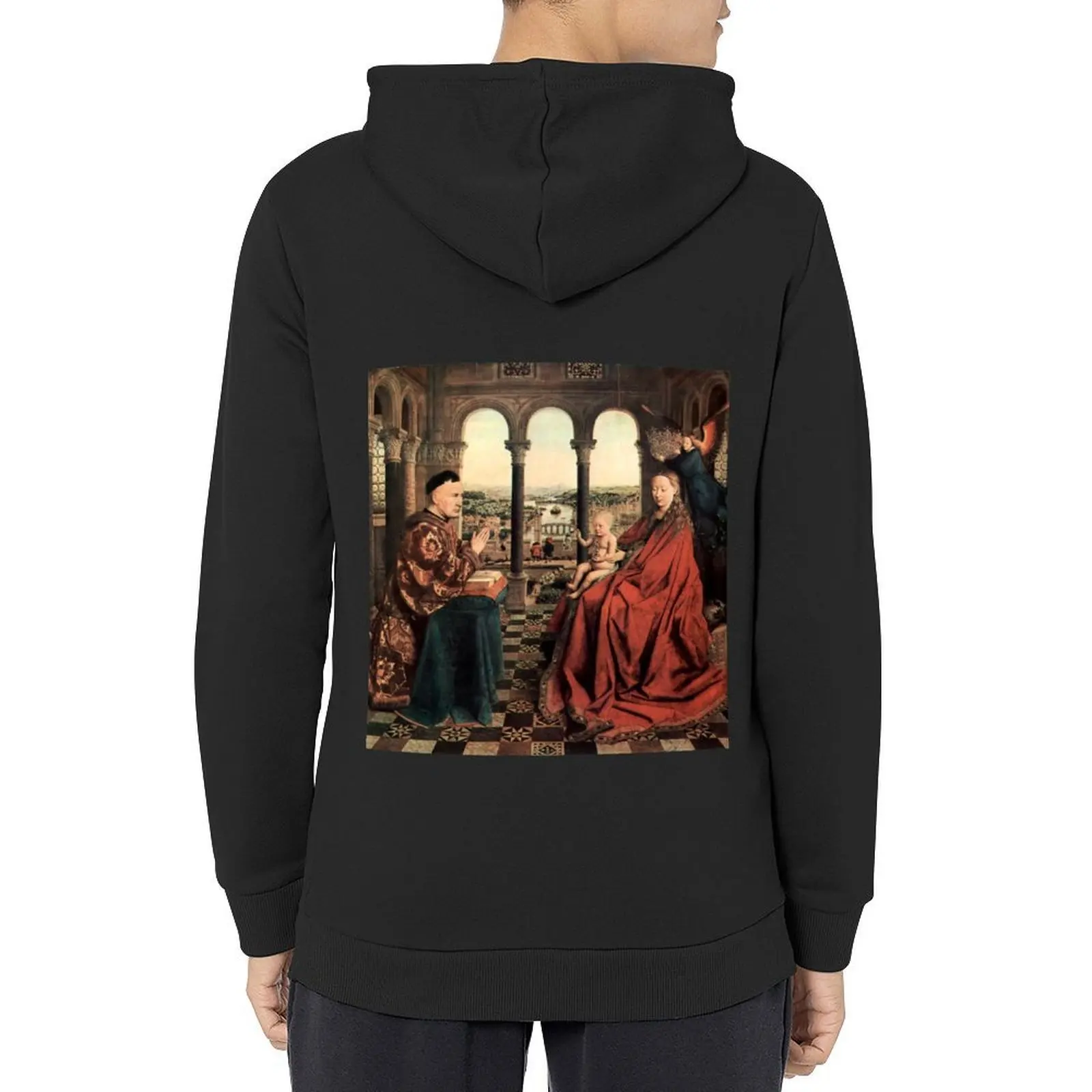 

Blessed Mary: Madonna of Chancellor Rolin, Jan van Eyck Hoodie anime clothes male clothes hoodie graphic