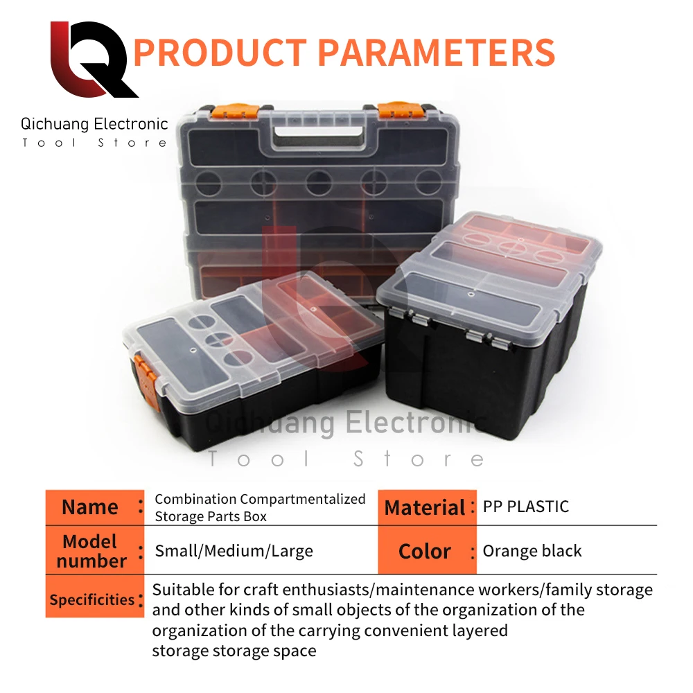 Hardware Storage Toolbox multifonction grande capacit￩ ￩paississement durable combo Grid Storage Toolbox Small / Medium / large