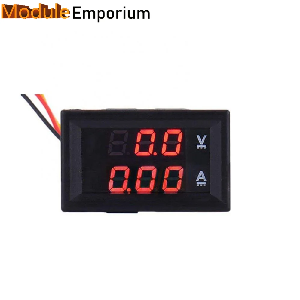 Digital Voltmeter Ammeter DC 0-100V 5A Dual Amp and Volt Meter Gauge Red and Red LED Display for Electric Vehicle Electrobike