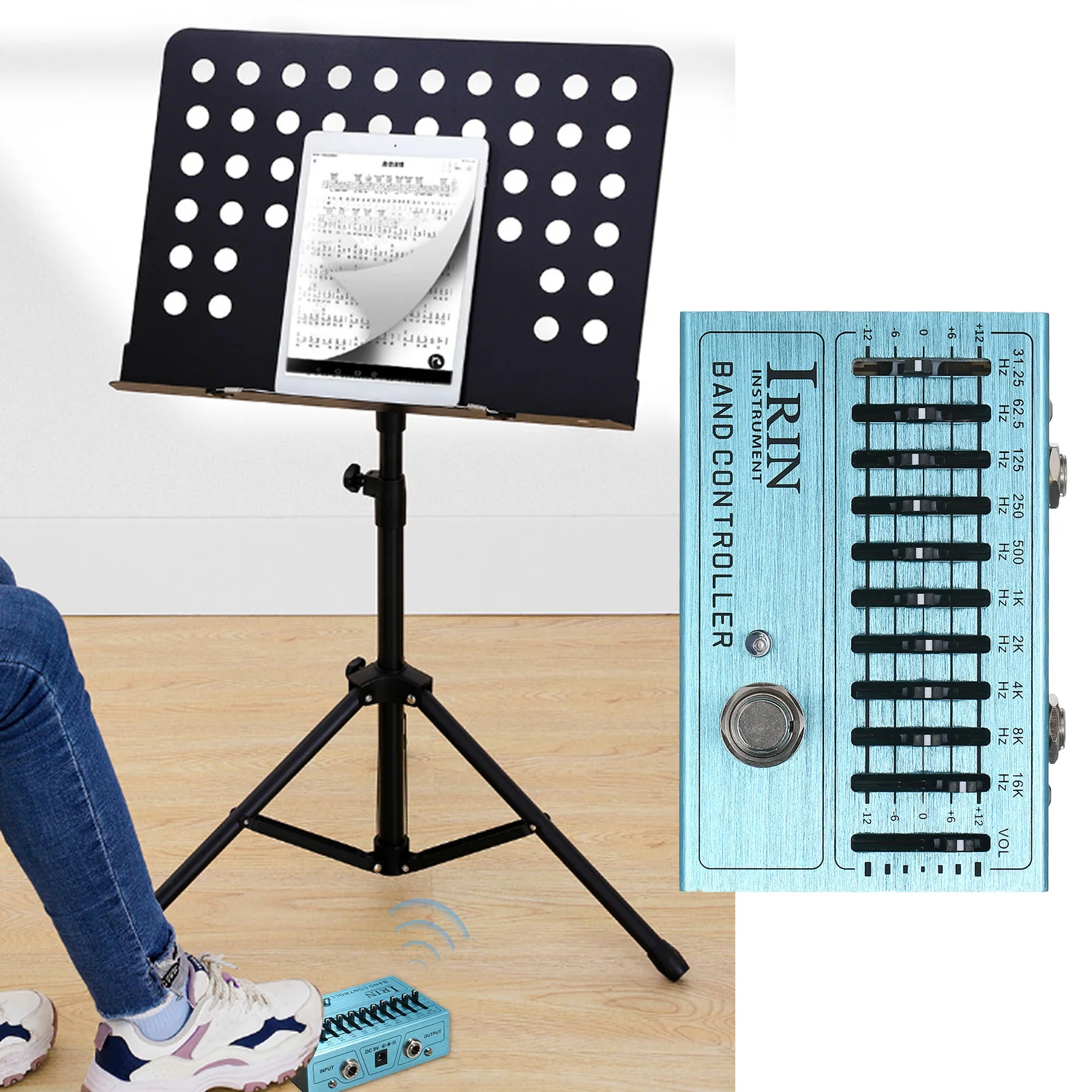 

Guitar Equalizer Pedal 10 Band EQ Guitar Effect Pedal Mini Guitar Equalizer with True Bypass for Guitar Bass Aluminum Alloy Body