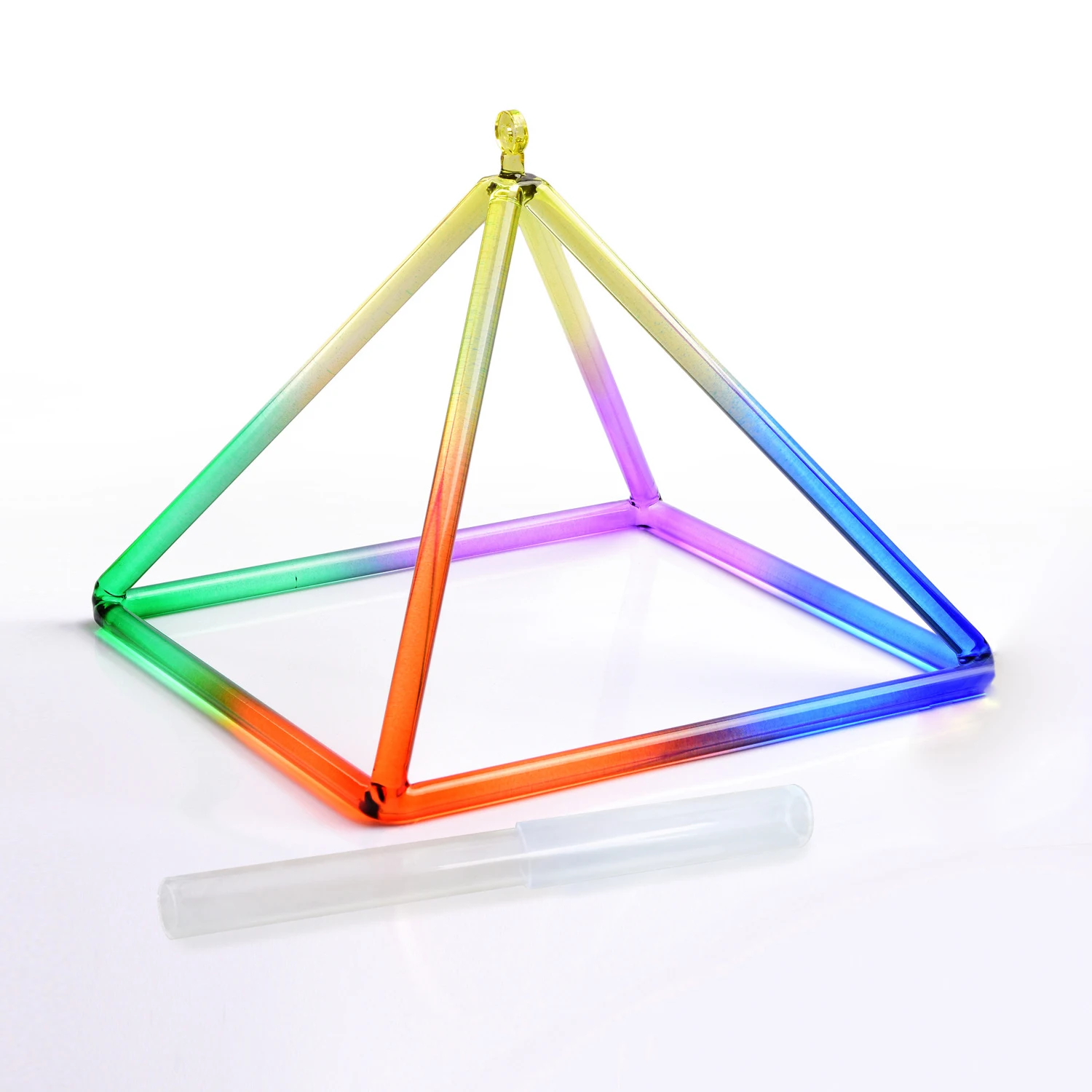 Hye-eun Colored Crystal Singing Pyramids Clear Quartz Crystal Sound  Pyramid for Musical Instrument image 2