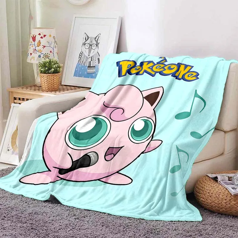 Pokemon Jigglypuff Printed Blanket for Home Travel Soft and Comfortable Blanket for Adults and Children Cartoon Warm Blanket