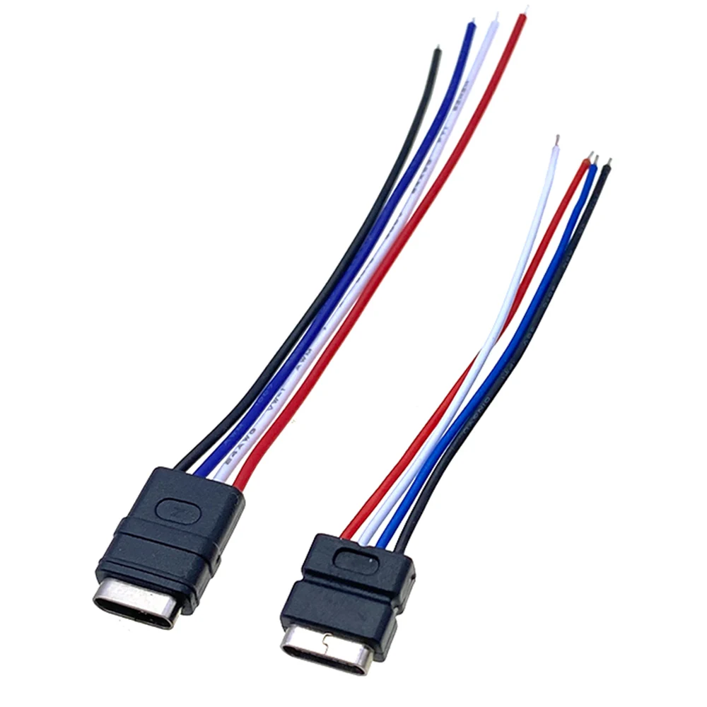 Водонепроницаемый разъем USB типа C с резиновым кольцом, гнездовой разъем для быстрой зарядки, 4-контактный разъем USB-C для зарядного устройства