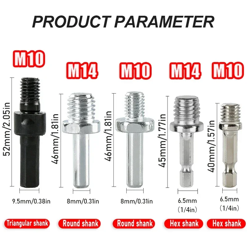 3pcs M14/M10 Thread Interfaces Connection Adapter Polisher Conversion Connection Adapter Different Thread Conversion Accessories