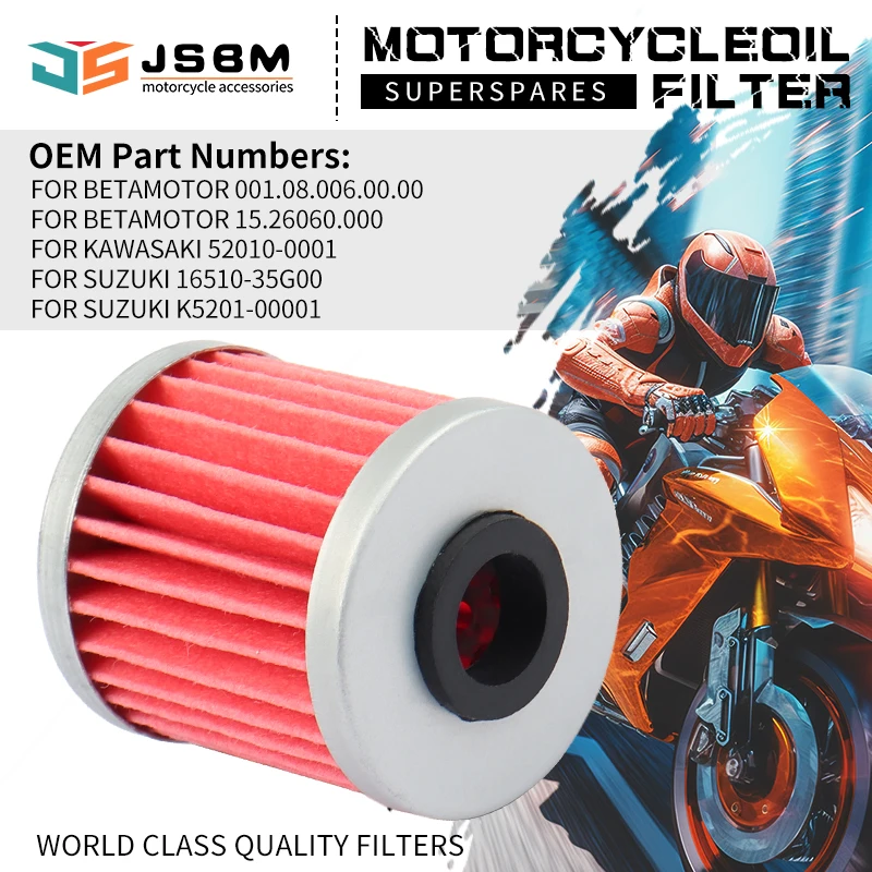 

JSBM Motorcycle Oil Filter For Kawasaki KX250F KX250 KX450 KX450F SUZUKI RMZ450 RMZ250 RMX450Z FL125 Beta EVO 250 300 4T HF207