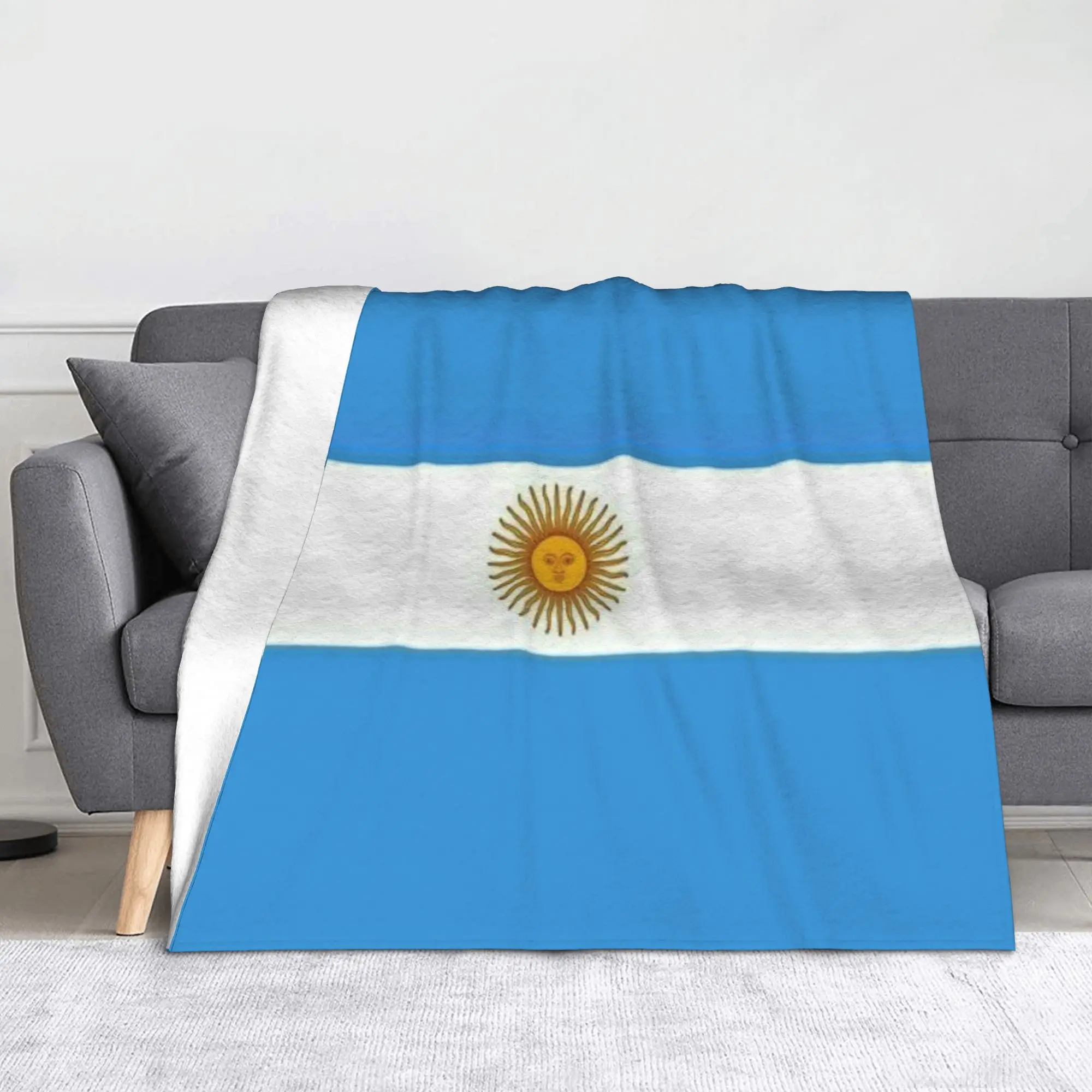 Argentina Flag Argentine Pride Sun Of May Print Blanket For Men Women Super Soft Warm  Throw Blankets for Living Room