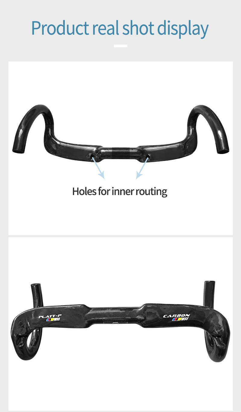 Vollcarbon-Fahrradlenker, ultraleichter und langlebiger Fahrradlenker mit 15,75/16,54/17,32 Zoll Innenkabelführung – Detail 12