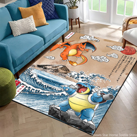 Japanese Anime Pokemon Card Retro Charizard Area Carpet for Living Room Home Decor Sofa Table Rug Anti Slip Chair Floor Mat Gift