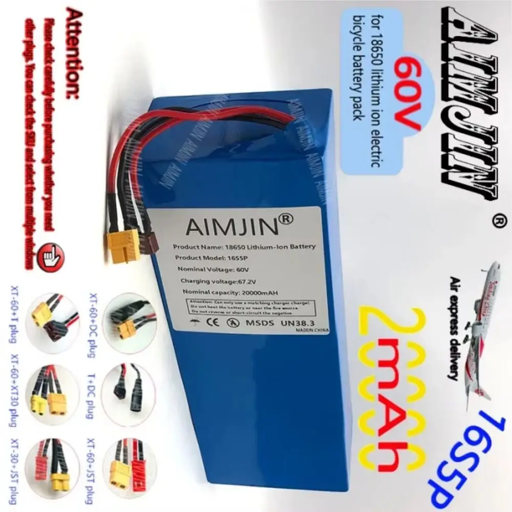 

60V 20Ah 16S5P Lithium Ion Battery for Electric Vehicles Citycoco Electric Scooter 2000W 18650 Battery High Capacity