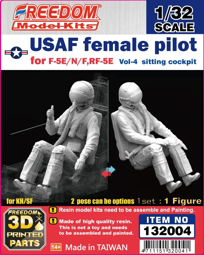 Freedom model 132004 US female pilot with Eagle F-5 series 1/32