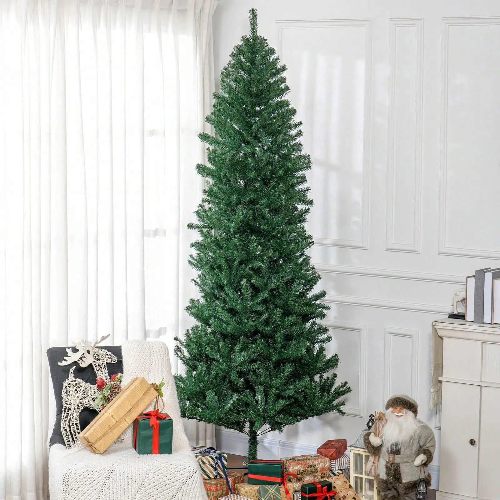 8' Artificial Christmas Tree with 1168 Realistic Branch Tips Green