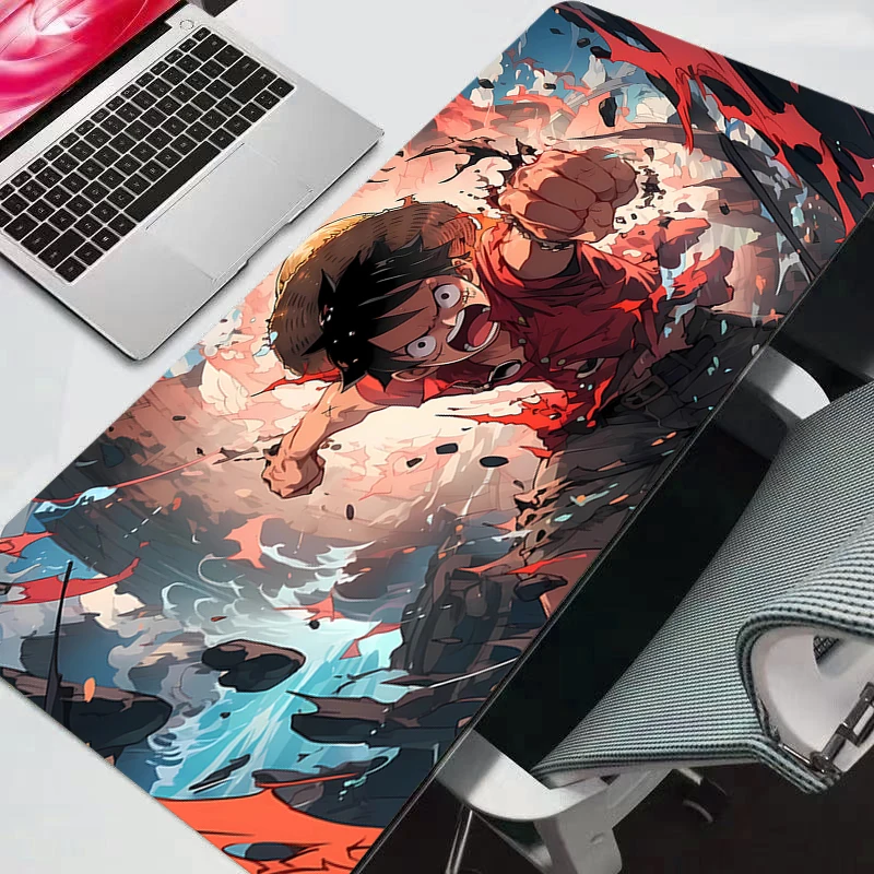 Tapis de Souris Gaming One Piece, Grand Tapis de Clavier pour Gamer, Tapis de Bureau PC Durable