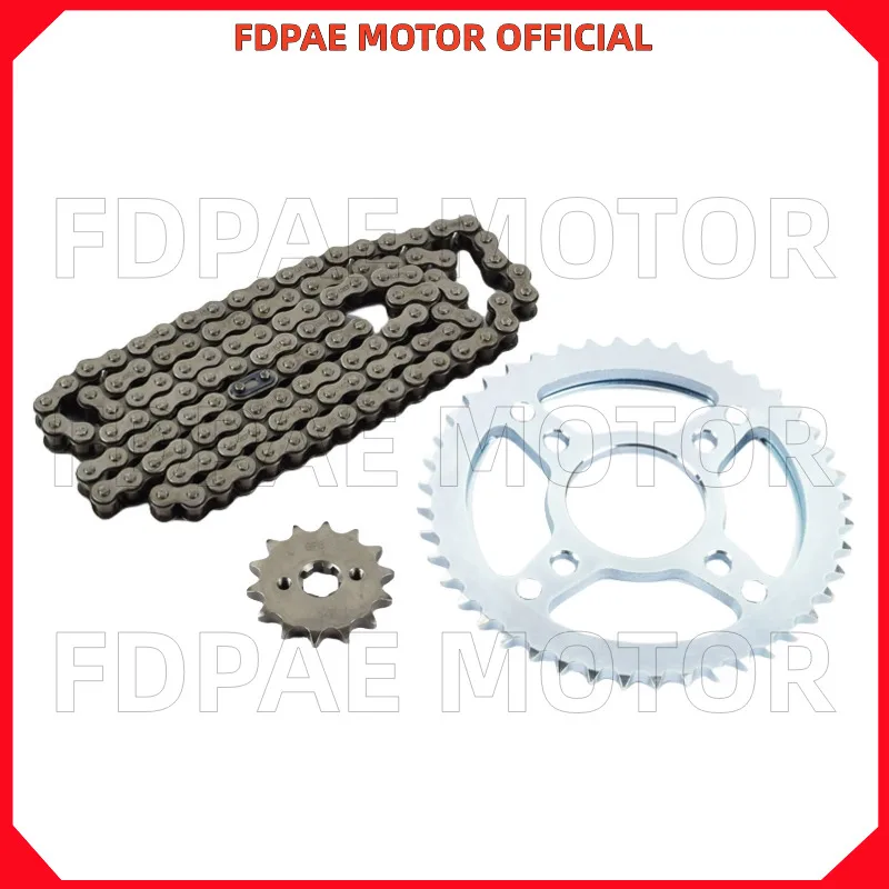 Chain / Large and Small Sprockets / Three-piece Set for Wuyang Honda Sdh125-53-53a-55-56