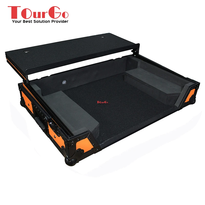 Orange Flight Case For DDJ-SX3/SX2 Digital Controller With Laptop Shelf & Wheels