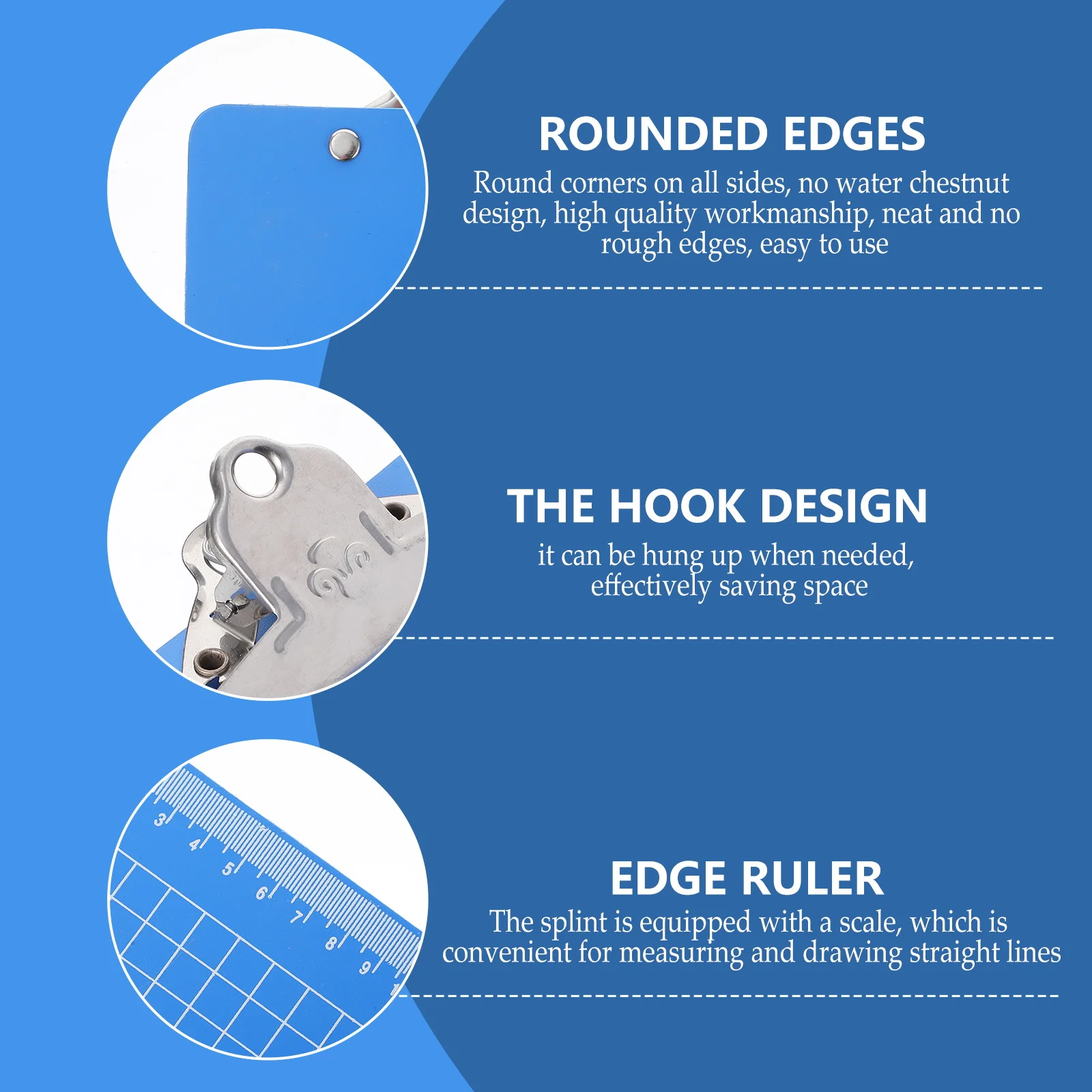 

10Pcs Writing Clipboard Folder A6 Plastic Clip Board with Ruler Measurement Hanging Design Document Organizer for School Office