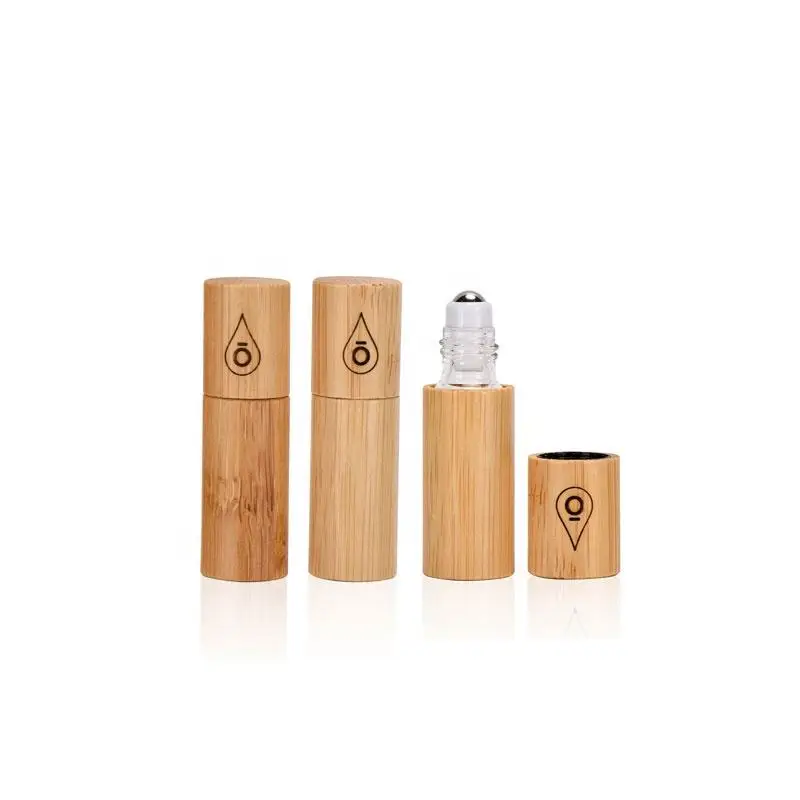 

3ml 5ml 10ml 15ml Bamboo Wooden Shell Glass BottleLotion Containers Bottles with Screw Cap Bamboo Wooden Lids for Essential Oil