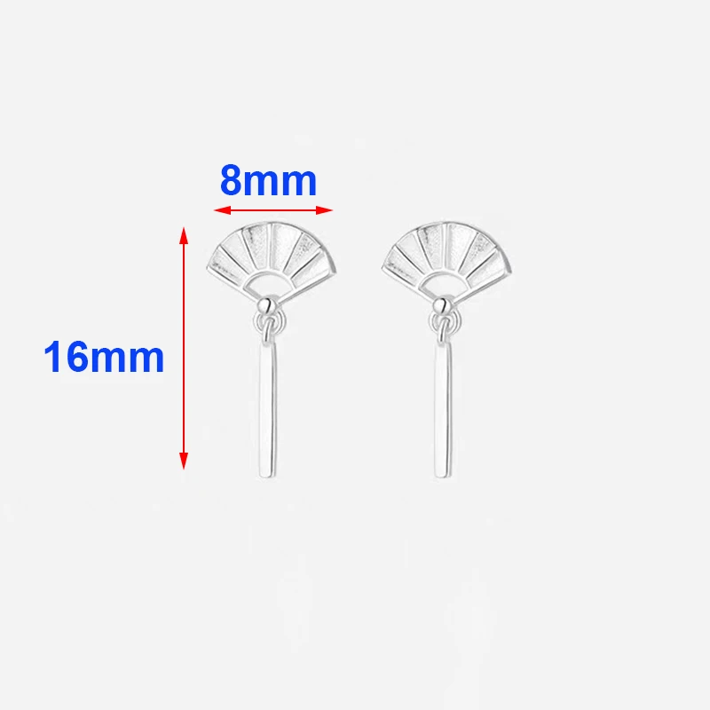 Real 925 Sterling Silver Sector Stick Pendant Bead Screw Stud Earrings For Women Classic Fine Jewelry Niche Design Accessories