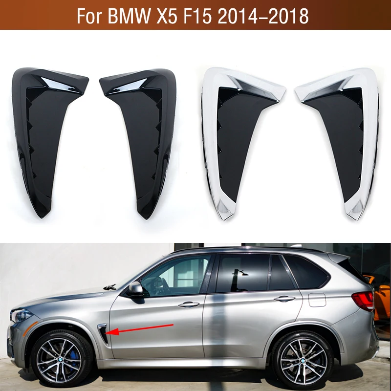 

1 Pair For BMW X5 F15 2014 2015 2016 2017 2018 Car Front Door Fender Grille Leaf Plate Air Outlet Decoration Cover Strip