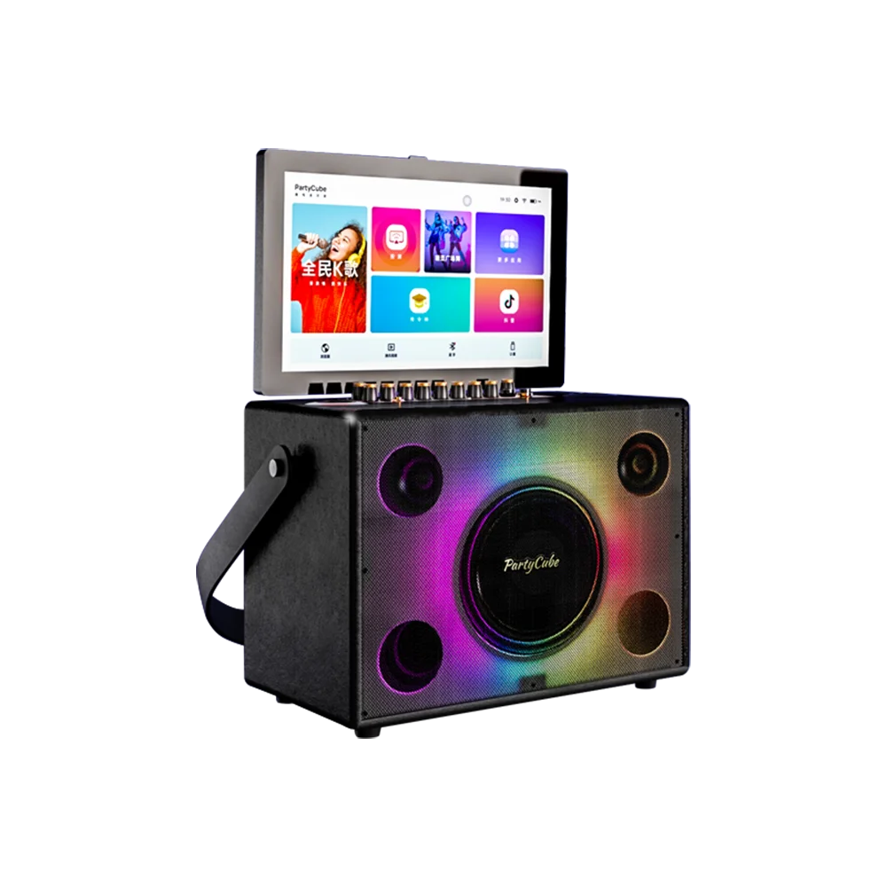 

Available Folding 14 Inch Touch Screen Outdoor Karaoke Box Portable Multimedia Bluetooth Speaker