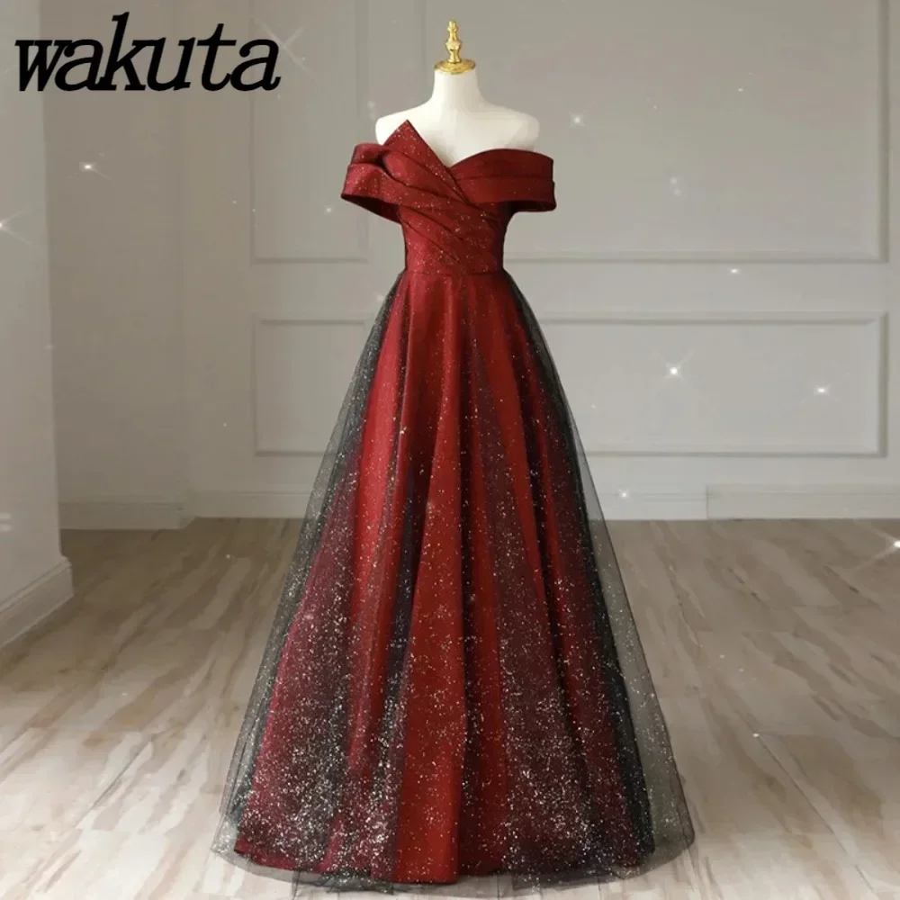 

Wakuta Elegant Off the Shoulder Prom Dress Sexy Sweetheart Bridesmaid Wedding Party Dresses Formal Occasion Gowns robe de soiree