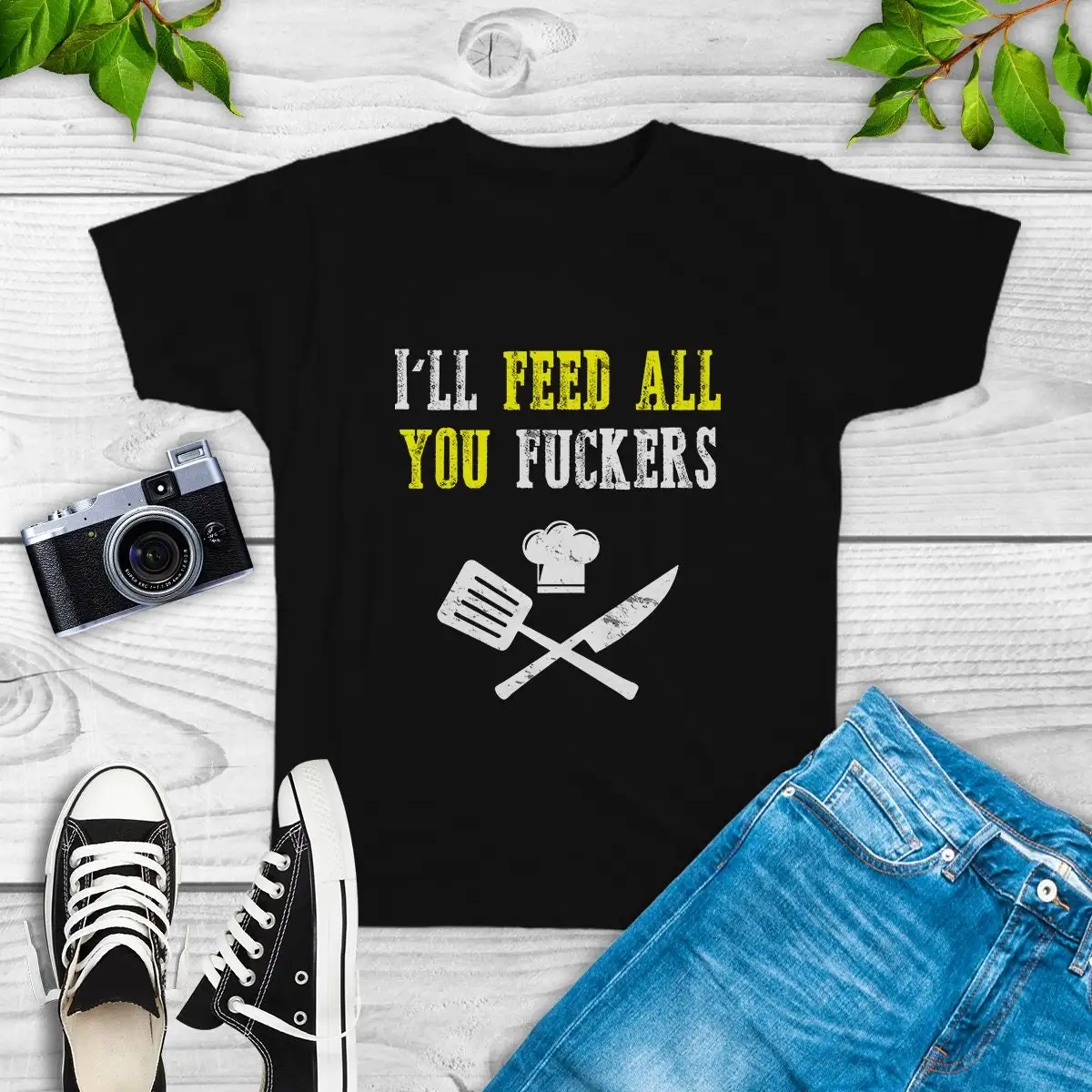 I'Ll Feed All You T Shirt Fathers Day Father'S Idea Family For Papa Matching Chef