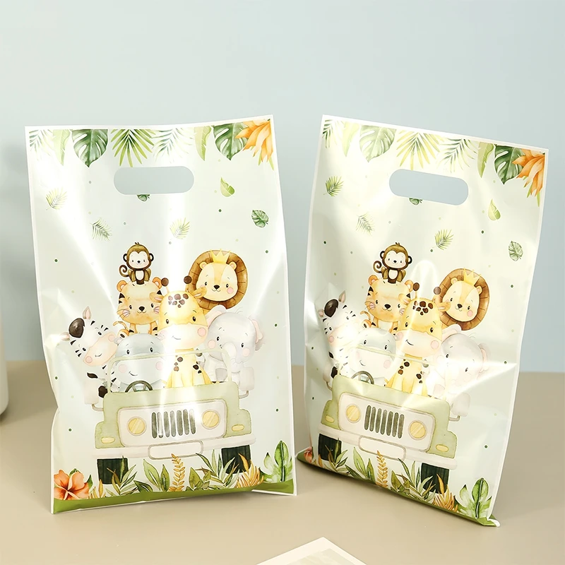 10/20/50 Stück Dschungeltier-Geschenktüten Safari-Thema Leckerli-Beutel 1. Geburtstag Party-Zubehör Geschenkverpackungstüten – Detail 3
