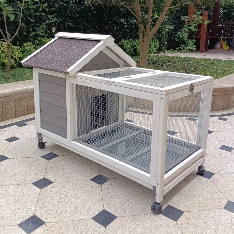 

Luxury Outdoor Dwarf Rabbit and Chicken Cage Household Wooden Villa with Nest Premium Wood Supplies for Small Animals