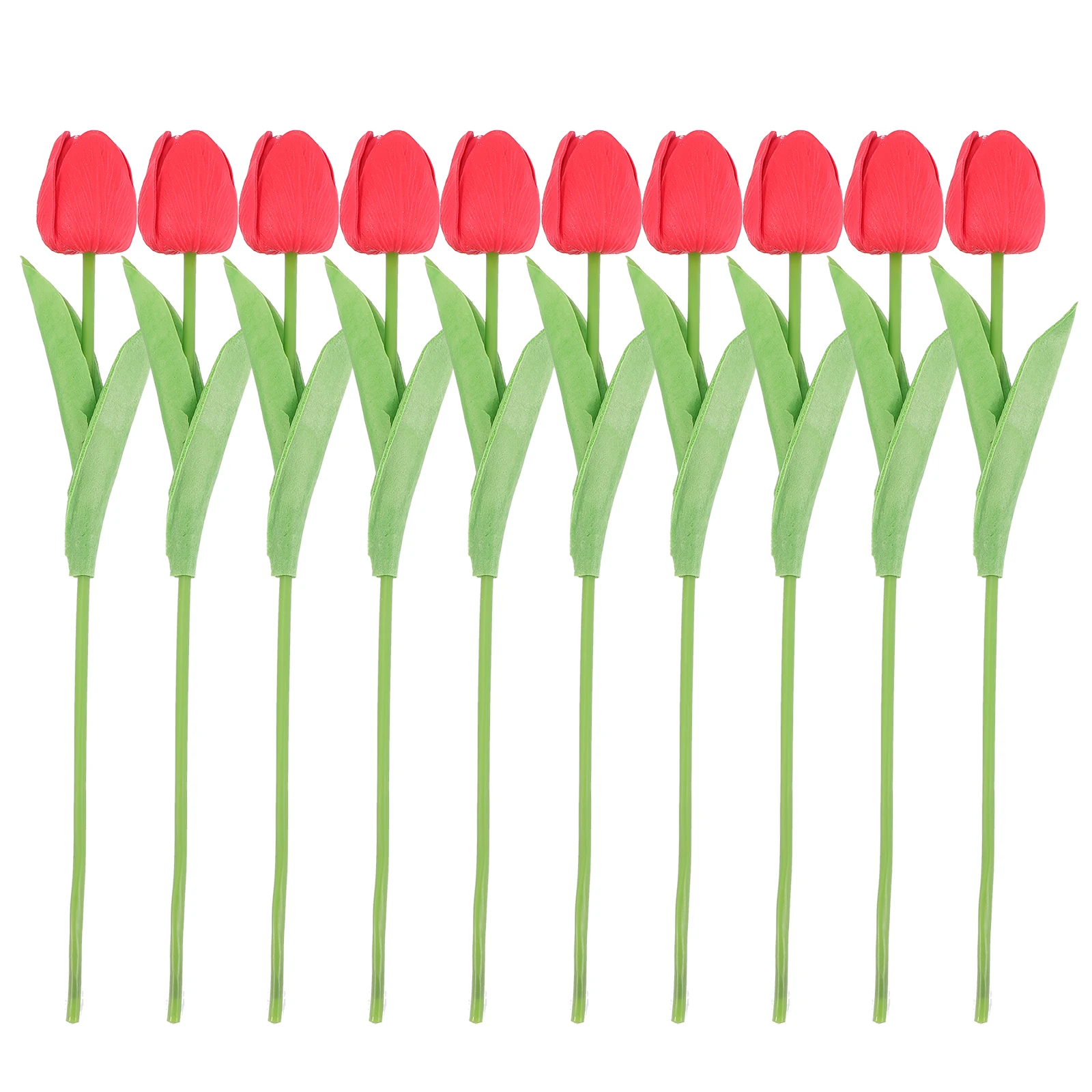 

10 Pcs Artificial Tulips Real Touch Flowers Wedding Decor Faux Home Office DIY Arrangement Lifelike Florals